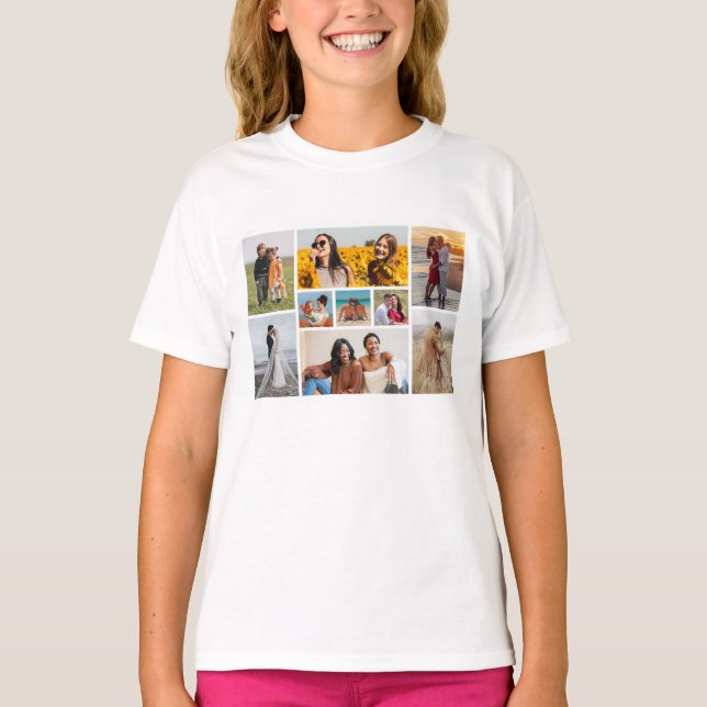 Create Your Own 9 Photo Collage T-Shirt (Front)
