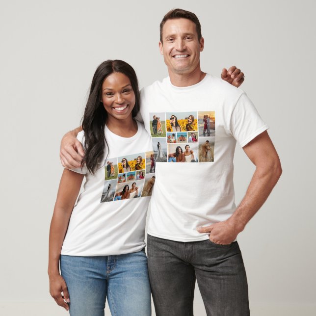 Create Your Own 9 Photo Collage T-Shirt (Unisex)
