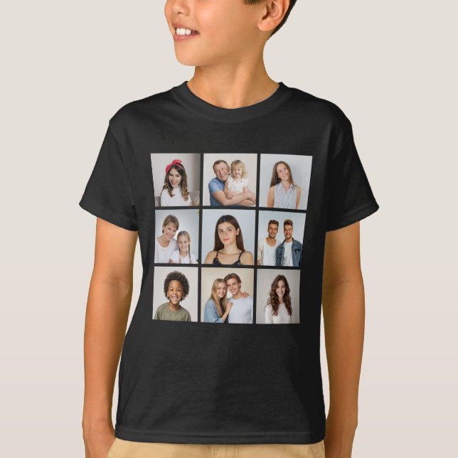 Create Your Own 9 Photo Collage T-Shirt (Front)