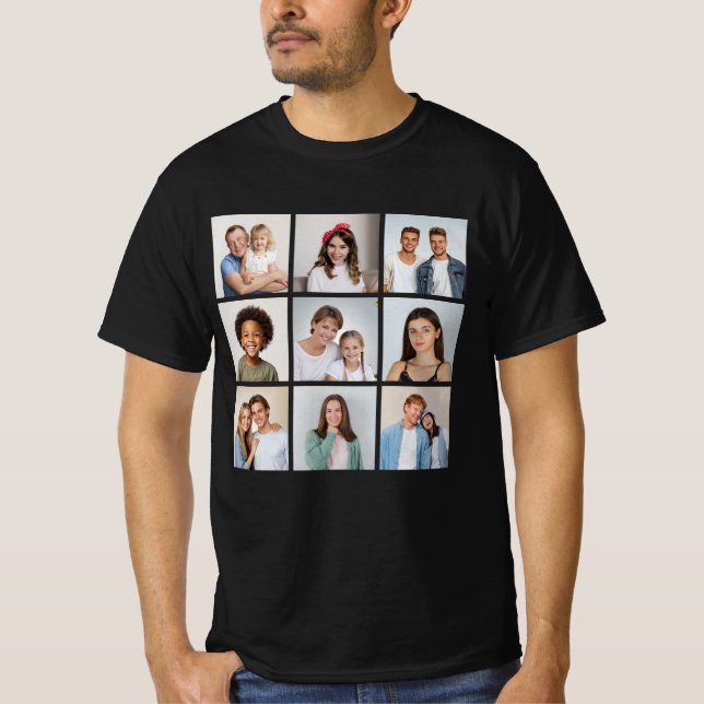 Create Your Own 9 Photo Collage T-Shirt (Front)