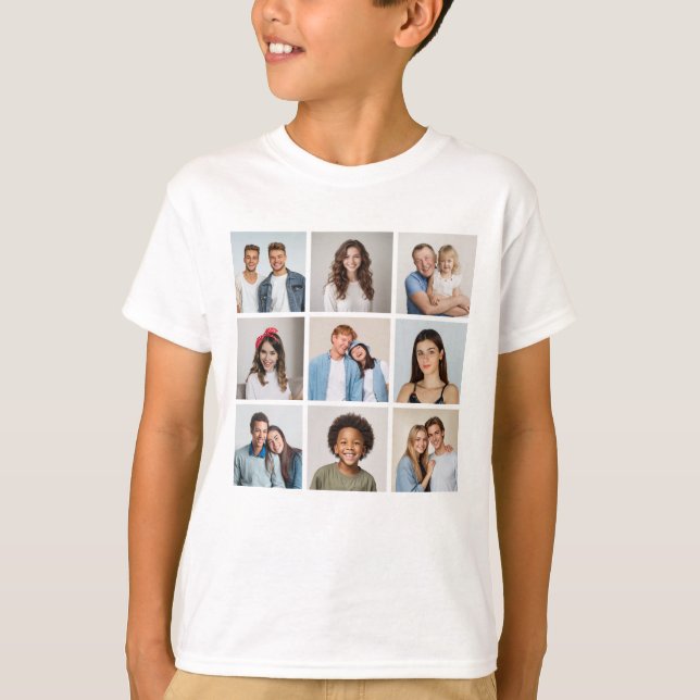 Create Your Own 9 Photo Collage T-Shirt (Front)