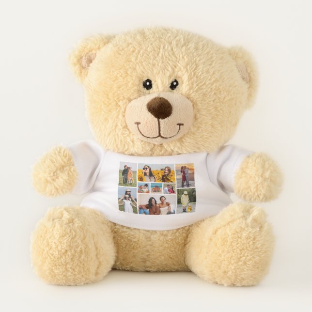 Create Your Own 9 Photo Collage Teddy Bear (Front)