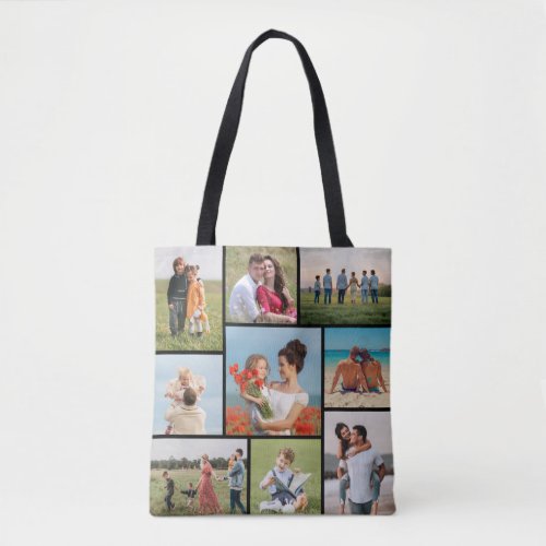Create Your Own 9 Photo Collage Tote Bag
