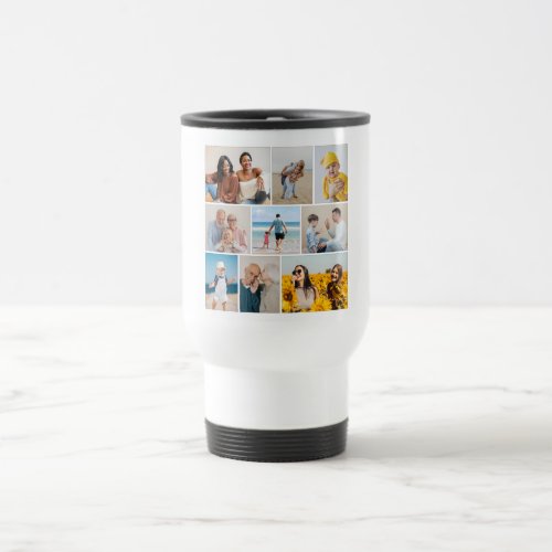 Create Your Own 9 Photo Collage Travel Mug