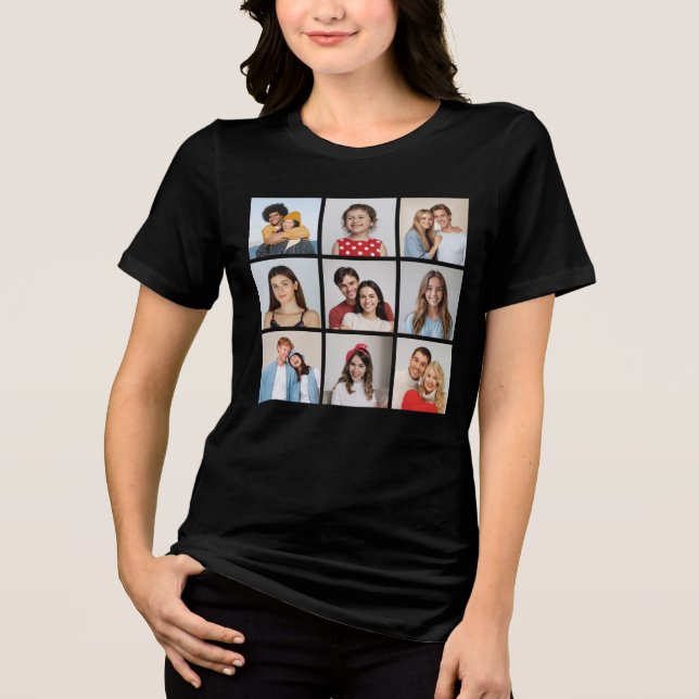 Create Your Own 9 Photo Collage  Tri-Blend Shirt (Front)