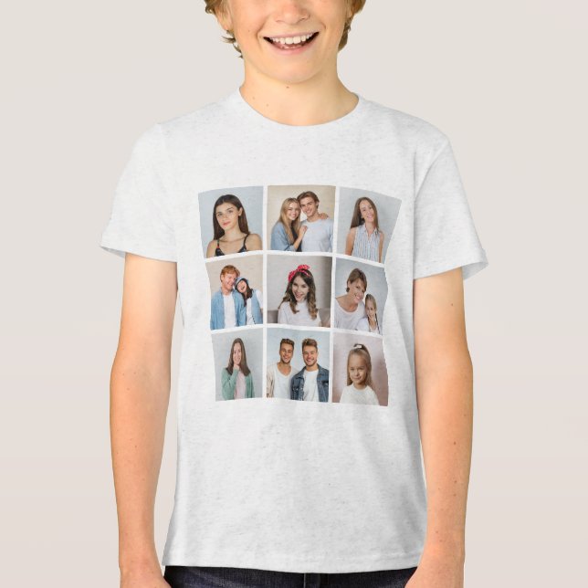 Create Your Own 9 Photo Collage Tri-Blend Shirt (Front)