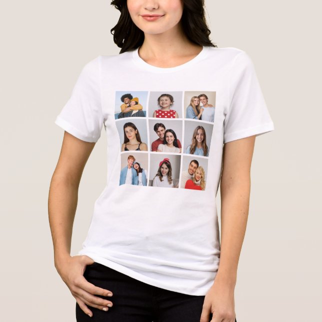 Create Your Own 9 Photo Collage  Tri-Blend Shirt (Front)