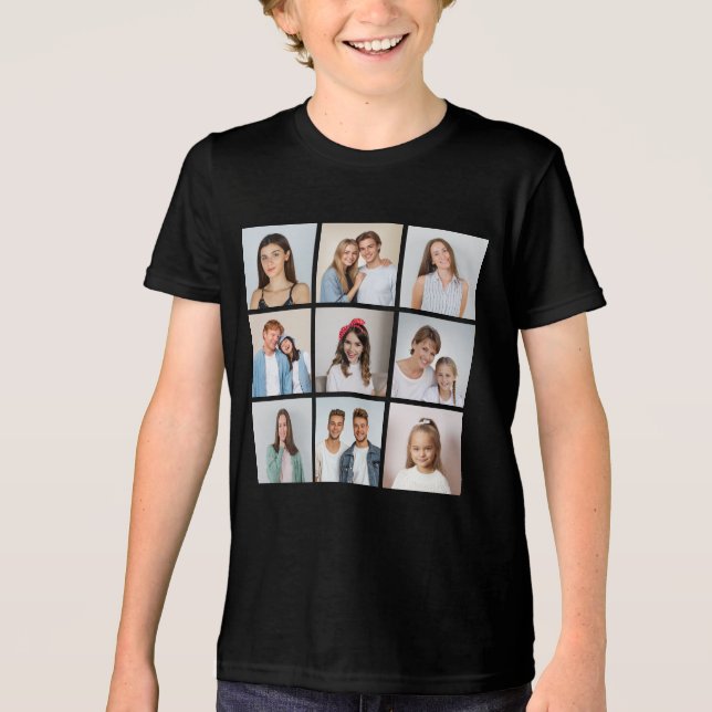 Create Your Own 9 Photo Collage Tri-Blend Shirt (Front)