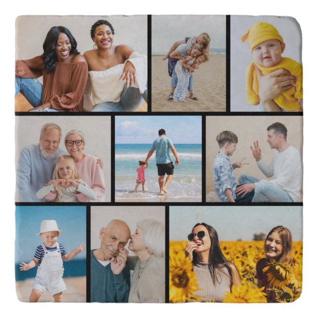 Create Your Own 9 Photo Collage Trivet (Front)