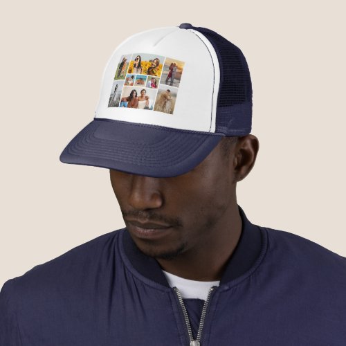Create Your Own 9 Photo Collage Trucker Hat