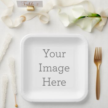 Create Your Own 9" Square Paper Plate by zazzle_templates at Zazzle
