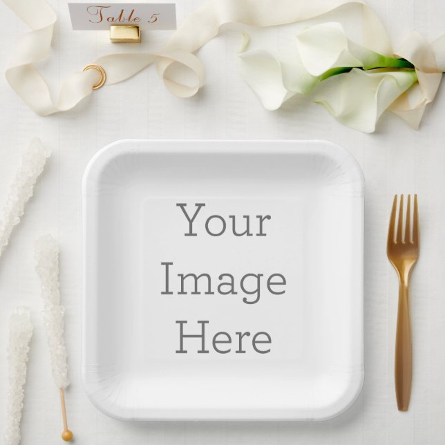 Paper Plates, 9" Square Paper Plate (Wedding)