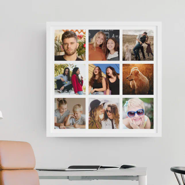 Create Your Own 9 Square Photo Collage Poster | Zazzle