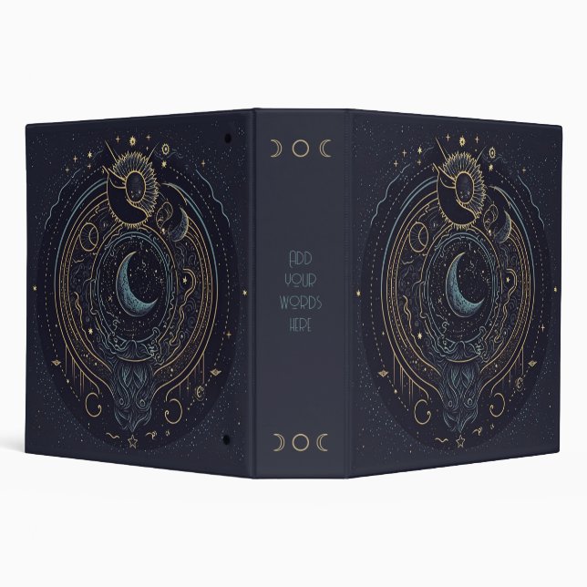 Create Your Own Abstract Celestial Lunar 3 Ring Binder (Background)