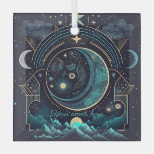 Create Your Own Abstract Celestial Moons Glass Ornament