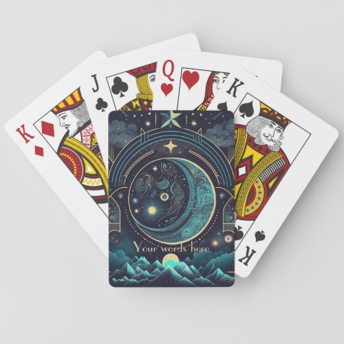 Create Your Own Abstract Celestial Moonscape Poker Cards