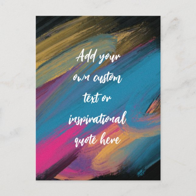 Create Your Own Abstract Motivational Quote Postcard (Front)