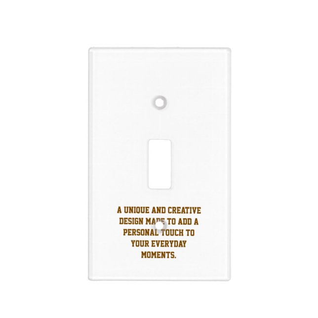 Create Your Own Acrylic Light Switch Cover (Front)