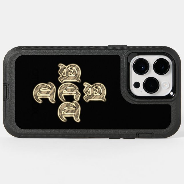 Create Your Own Act cute pretty Text Monogram Art Otterbox iPhone Case (Back Horizontal)