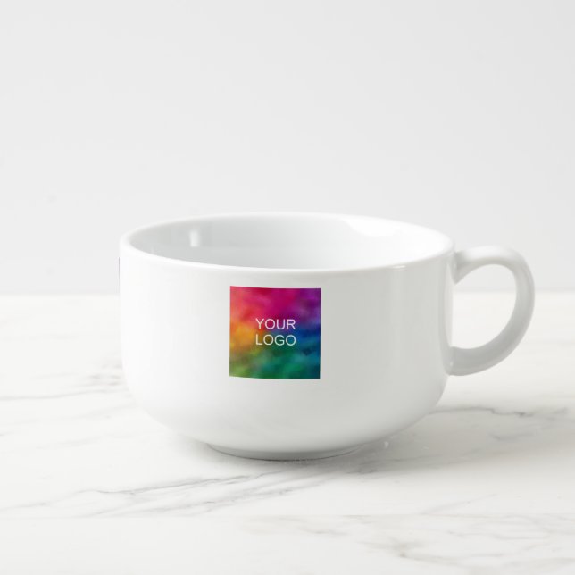 Create Your Own Add Business Company Logo Image Soup Mug (Left)