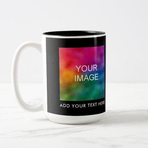 Create Your Own Add Family Photos Company Logo Two_Tone Coffee Mug