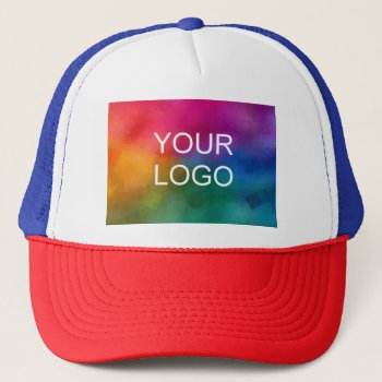 Create Your Own Add Image Logo Template Trucker Hat by art_grande at Zazzle