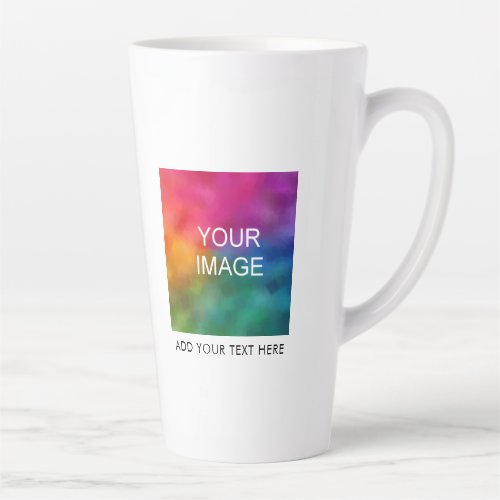 Create Your Own Add Image Photo Company Logo Text Latte Mug