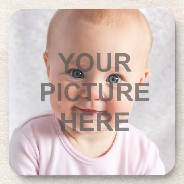 Create Your Own Add Photo Custom Beverage Coaster (Front)