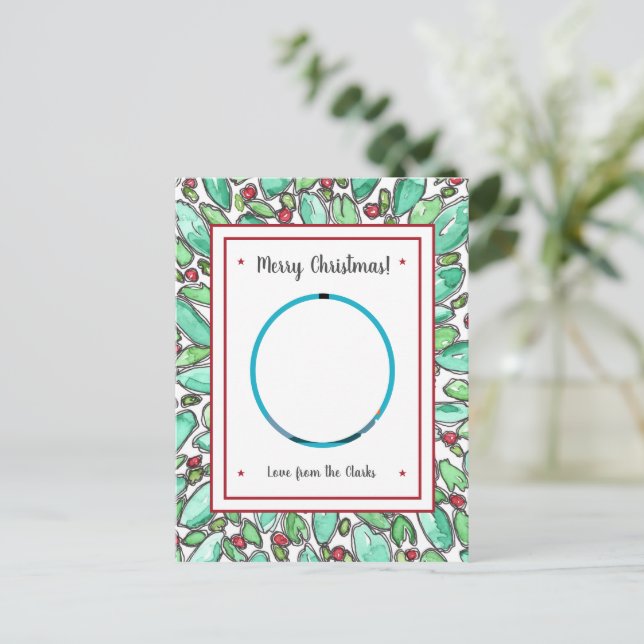 Create Your Own Add Photo Customized Christmas  Postcard (Standing Front)