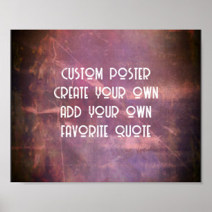create your own add text distressed dark rose poster