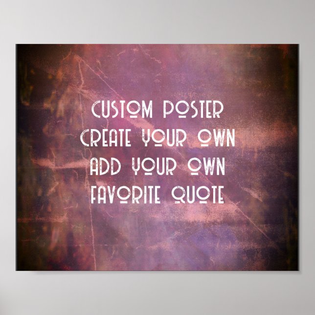  create your own add text distressed dark rose  poster (Front)