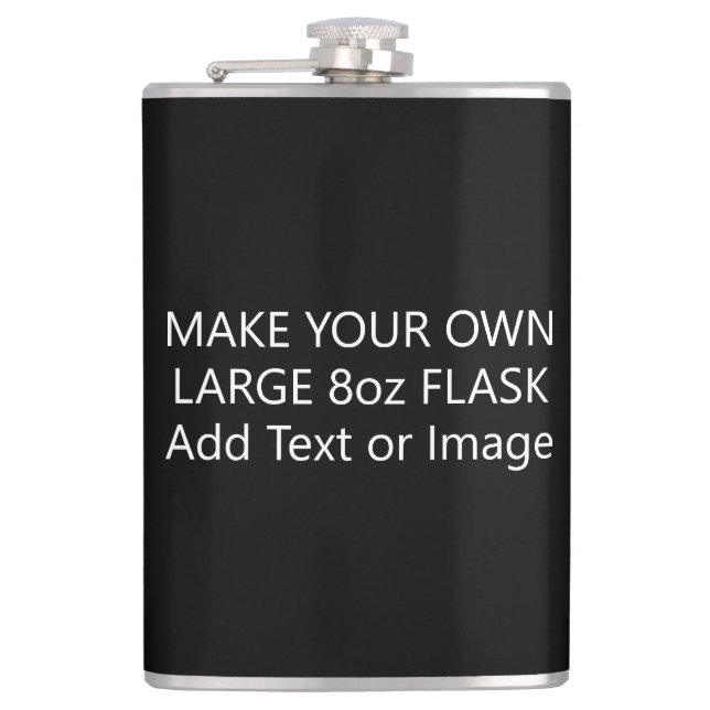 Create Your Own Add Text or Photo Large 8oz Flask (Front)