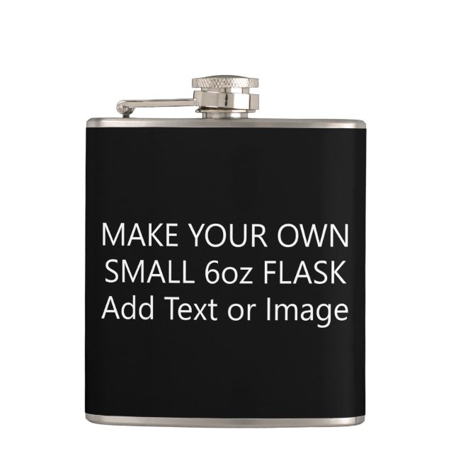 Create Your Own Add Text or Photo Small 6oz Flask (Front)