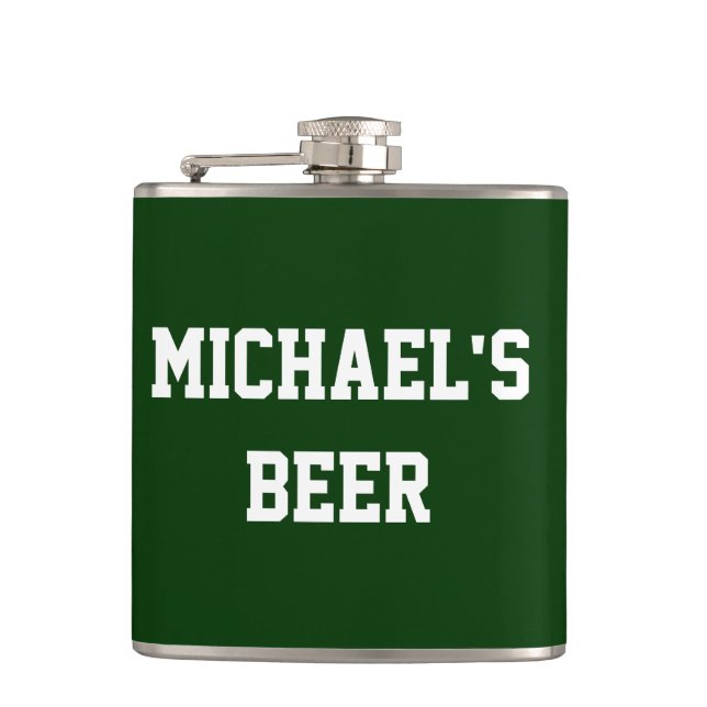 Create Your Own Add Your Name Beer Flask (Front)