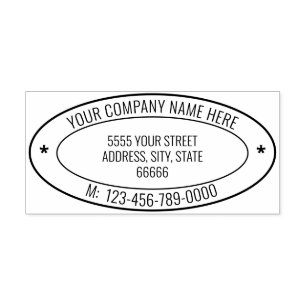 Create Your Own Address Oval Rubber Stamp Template