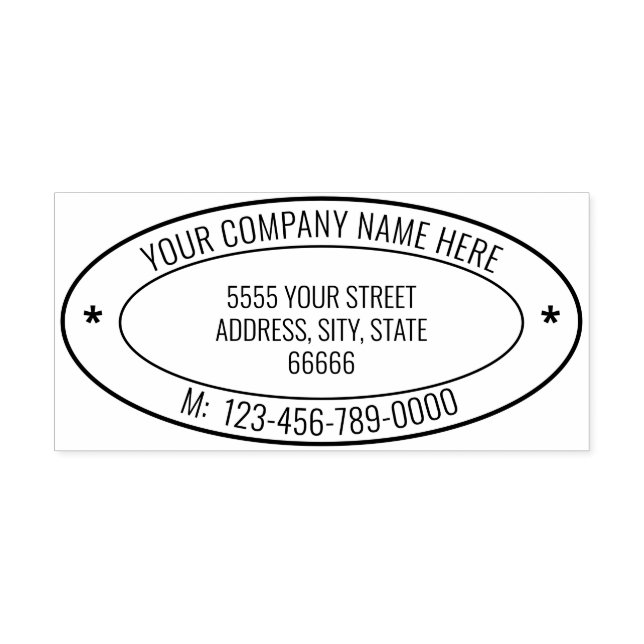 Create Your Own Address Oval Rubber Stamp Template (Imprint)