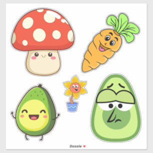 Create your own Adorable Kawaii Funny Mushroom Sticker
