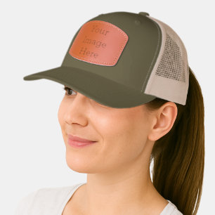 Create Your Own Adult Trucker Leather Patch Hat