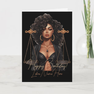 Create Your Own African American Queen Libra Holiday Card