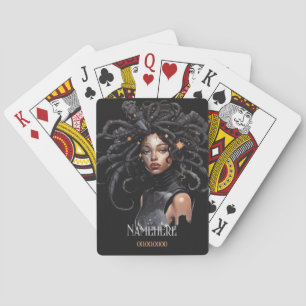 Create Your Own African American Queen Scorpio Poker Cards