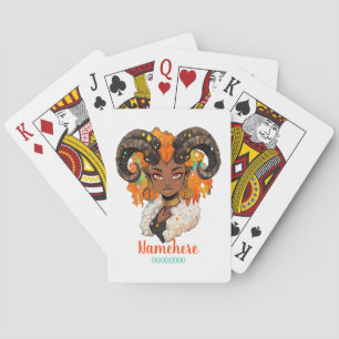 Create Your Own African American Woman Aries Poker Cards