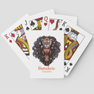 Create Your Own African American Woman Leo Poker Cards