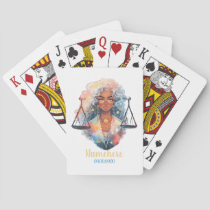 Create Your Own African American Woman Libra Poker Cards