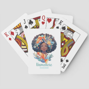 Create Your Own African American Woman Pisces Poker Cards