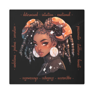 Create Your Own African American Woman Scorpio Metal Print