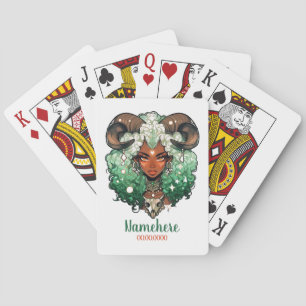 Create Your Own African American Woman Taurus Poker Cards