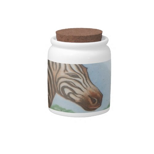 Create Your Own African Zebra Having  Nice Day  Candy Jar
