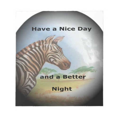 Create Your Own African Zebra Having  Nice Day  Notepad