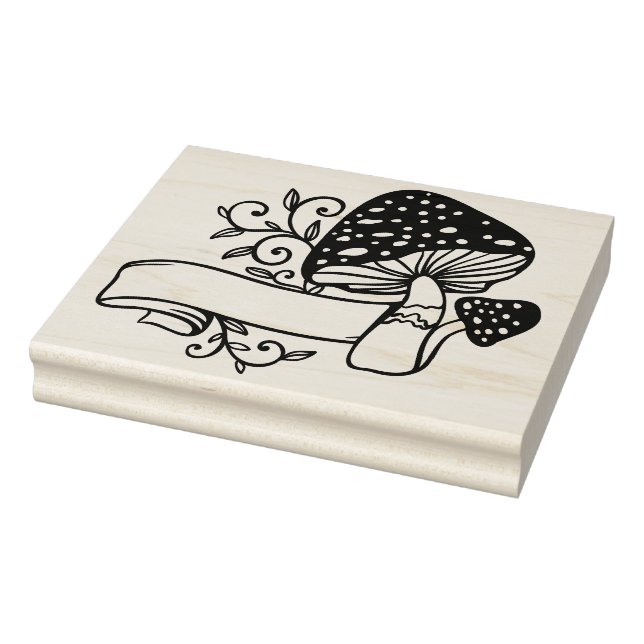 Create Your Own Agaric Mushrooms Toadstool Banner Rubber Stamp (Stamp)