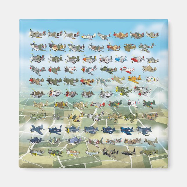 create your own airplane caricature magnet (Front)